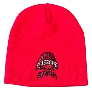 Cheech’s Private Stash Red Beanie Hat Mustache Cheech and Chong Cannabis